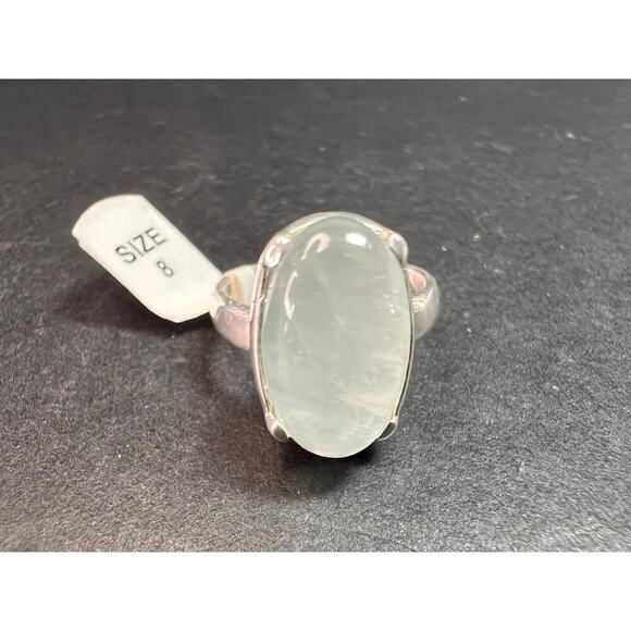 NEW Chatoyant aquamarine sterling silver ring size 8 - Picture 9 of 15